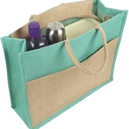 double r bags Jhola Bag for Grocery, Milk, Fruits with Zipper & Reinforced Handles Grocery Bag image 5