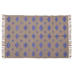 baithak krafts Grey Wool & Jute Abstract 72 x 48 Inches Hand Woven Dhurries image 3