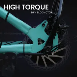 motovolt KIVO 24 Lite Aqua Electric Bicycle with Extended Carrier 24 inches Single Speed Lithium-ion (Li-ion) Electric Cycle image 5