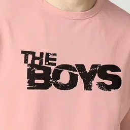 zbio Men Top & Shorts Set Pink Solid, Printed image 3