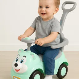 Dash 3-in-1 Kids Ride-On Push Car with Music & Parental Handle for Age 1–4 Years Rideons & Wagons Battery Operated Ride On-picture-29