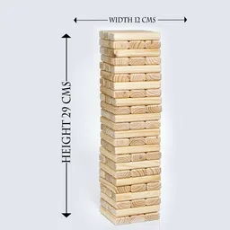 dev herbals Blocks Dices Wooden Tumbling Stacking Jenga Building Tower Game (Multicolor) image 3