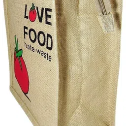 areca international Multipurpose Unisex Jute Lunch bag |Tiffin Bag |Tote Bag | Jute Bag Waterproof Lunch Bag image 2