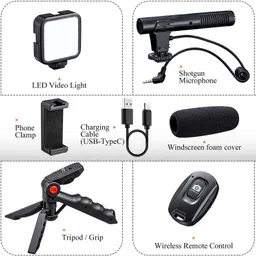 Urban Infotech Vlogger Kit for Mobile Camera Vlog With Tripod Stand 36 LED Light and Microphone Monopod Kit image 4