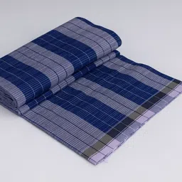 SAC SHREE APARAJEET CREATIONS Pure Cotton Traditional Dhoti/Lungi for Men | Checkered Design with Border Checkered Men Dhoti-image-78