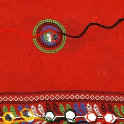 lakshmika collection Pure Cotton Embroidered Red Women Dupatta image 3