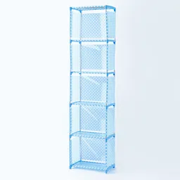 kuber industries 5 Layer Book Cabinet Shelves for Bedroom Office Living Room | SJ05B | Blue Fabric Open Book Shelf-picture-19