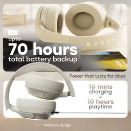 goboult 70 Hrs Battery, ENC Mic, 40mm Boosted Drivers, 4 EQ Modes, Supreme Bass, 5.4v Bluetooth & Wired Headset image 4