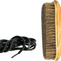 Sheppits Premium Wooden Shoe Polish Brush (Brown) & Formal Shoe Laces (90cm, Black) Shoe Care Kit-image-82