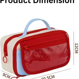 advin 9-Layer Pencil Pouch, Aesthetic Stationery Organizer Pen Case with Handle Solid, Color Block, Minimalist, Clear Window Art Polyester Pencil Box image 3