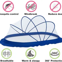 ya enterprise S crib white and blue HDPE - High Density Poly Ethylene Washable Kids Mosquito Net image 2