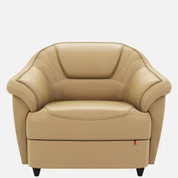 durian Berry compact Leatherette 1 Seater Sofas in Beige Colour image 4