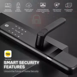 Yale Zuri Digital Lock (Fingerprint, PIN, RFID & Manual Key Access, YZuri/BL, Black) image 2