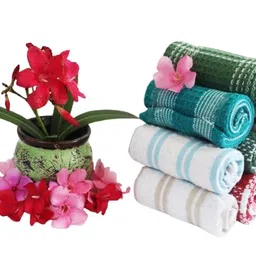 generic Kitchen Dish Cloths and Hand Towels Set, (369) Cotton, Multi-Colour Checkered Pattern, 10-Pack image 1