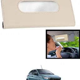 maties Universal Leatherite Rectangle Beige Tissue Box For Car/office/Home-267 Vehicle Tissue Dispenser-picture-14