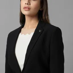 allen solly Women Solid Single Breasted Formal Blazer image 5