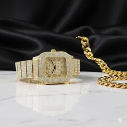 leathertone Diamond men fashion trendy Watch C66 Analog Watch - For Men CFTo-62 image 1