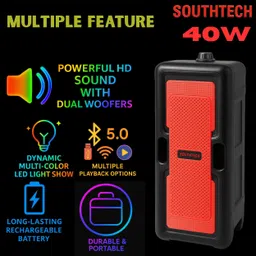 SOUTHTECH ST-02NMR Portable Bluetooth Speaker Home, Parties & Travel , 40 W Bluetooth Party Speaker image 3