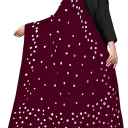 dhwanix look Cotton Blend Printed Orange Women Dupatta image 2