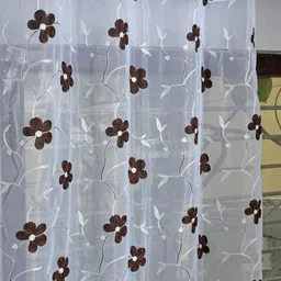 banavy 154 cm (5 ft) Window Tissue, Net Semi Transparent Curtain (Pack Of 2) image 2