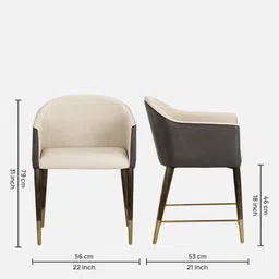 casacraft from pepperfry Coolins Velvet Arm Chair In Off White Colour image 2