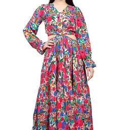 shree shubh enterprise Women Maxi Multicolor Full Length Dress image 4