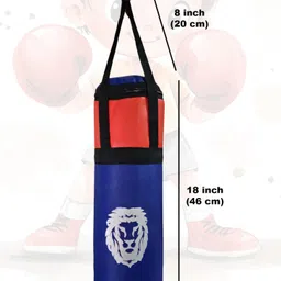 zobro Indian Army Style Boxing Kit for 3-12 Yrs Kids , Polyster and Nylone (Punching Bag, Pair of Gloves and Head Guard)( Blue ) Boxing Kit image 3