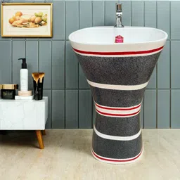 cara mark ceramic pedestal wash basin|stand basin|PEDESTAL BASIN| pedestal basin|pedestal basin for dining hall|WASHBASIN| Pedestal Basin image 4
