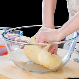 binzo Glass Mixing Bowl Set of 3 (2500 ml, 1250 ml, 680 ml) Bowl for Mixing, Dough, Pasta, Salad, Cake image 5
