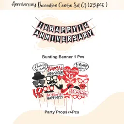 wobbox 1st anniversary party props, 1st Wedding anniversary decoration items(FP865) Photo Booth Board image 2