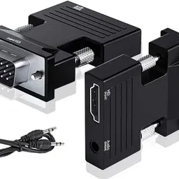 1Goal HDMI to VGA Adapter Converter with 3.5mm Stereo Audio, Active Female HDMI to VGA Male 1080p Video Dongle Adaptor for Laptop PC PS3 Xbox STB Blu-ray DVD TV Stick HDMI Connector-image-76