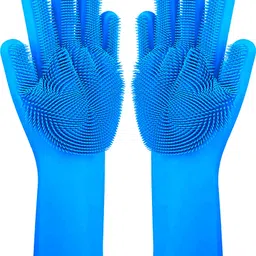 flipkart smartbuy Silicon Household Safety Wash Scrubber Heat Resistant Kitchen Gloves for Dish washing, Cleaning, Gardening Wet and Dry Glove-picture-27