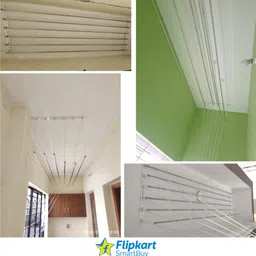 flipkart smartbuy Steel Ceiling Cloth Dryer Stand 6 Pipe X 6 Feet UV Protected Nylon Ropes Individual dropdown Cloth Drying Stand image 4