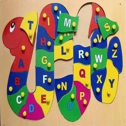 mecdoit international Wooden Educational Puzzle|English Capital Alphabet |Snake Puzzle image 2