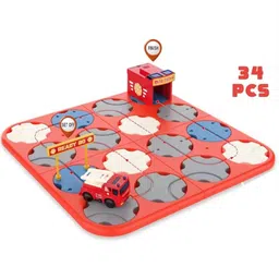 HXL686-1 Diy Maze New Track fire truck SKD-image-41