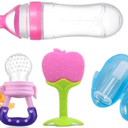 ghlarjaisa Baby Fruit Feeder & Baby Silicone Finger Brush with Baby PACK OF 4 Teether and Feeder-picture-17