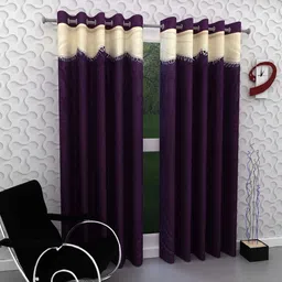panipat textile hub 213 cm (7 ft) Door Polyester Curtain (Pack Of 2)-picture-33