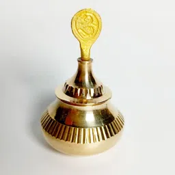 mayapuri Handmade Pital Sindoor Dibbi or Kumkum/Golden Sindur Box with Stick Decorative Showpiece - 7.5 cm-picture-23