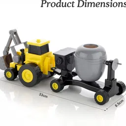 chanak Plastic Construction Vehicles Set Concrete Mixer Truck for Kids' Play & Learning image 2