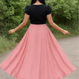 dishitha Polka Print Stitched Lehenga & Crop Top image 2