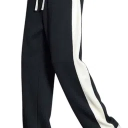 moonroyal Men Striped Black Track Pants-picture-32