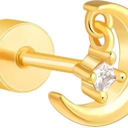 giva 925 Silver Golden Celune Ear Piercings Zircon Sterling Silver Stud Earring-picture-11