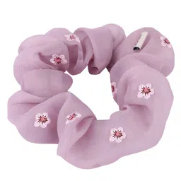 MASQ Women Purple Set Of 2 Printed Ponytail Holder with Face Mask-picture-21