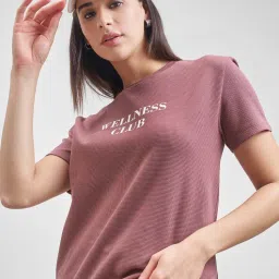 TOKYO TALKIES Women Purple Printed Boxy Crop T-Shirt-picture-14