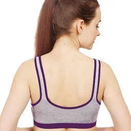 AROUSY Purple & Grey Non Padded & Non-Wired Minimizer Bra image 4