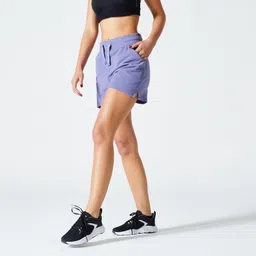 Women's Cotton Fitness Shorts 520 with Pocket - Neon Purple-image-33