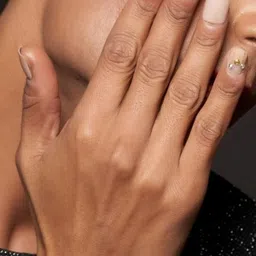 LICK 30 Pcs Glossy Stones Fake nails-Artificial Press On Nails - Nude image 1