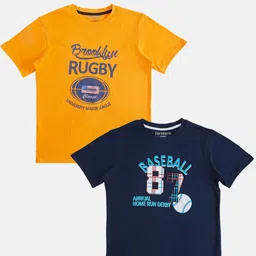 Pantaloons Junior Boys Pack Of 2 Typography Printed Cotton T-shirt-picture-50