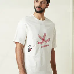 WROGN Men Graphic Printed Round Neck Cotton Relaxed Fit T-shirt image 5