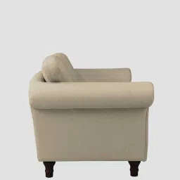 febonic Rana Fabric 1 Seater Sofa in Cotton Beigen Color image 5